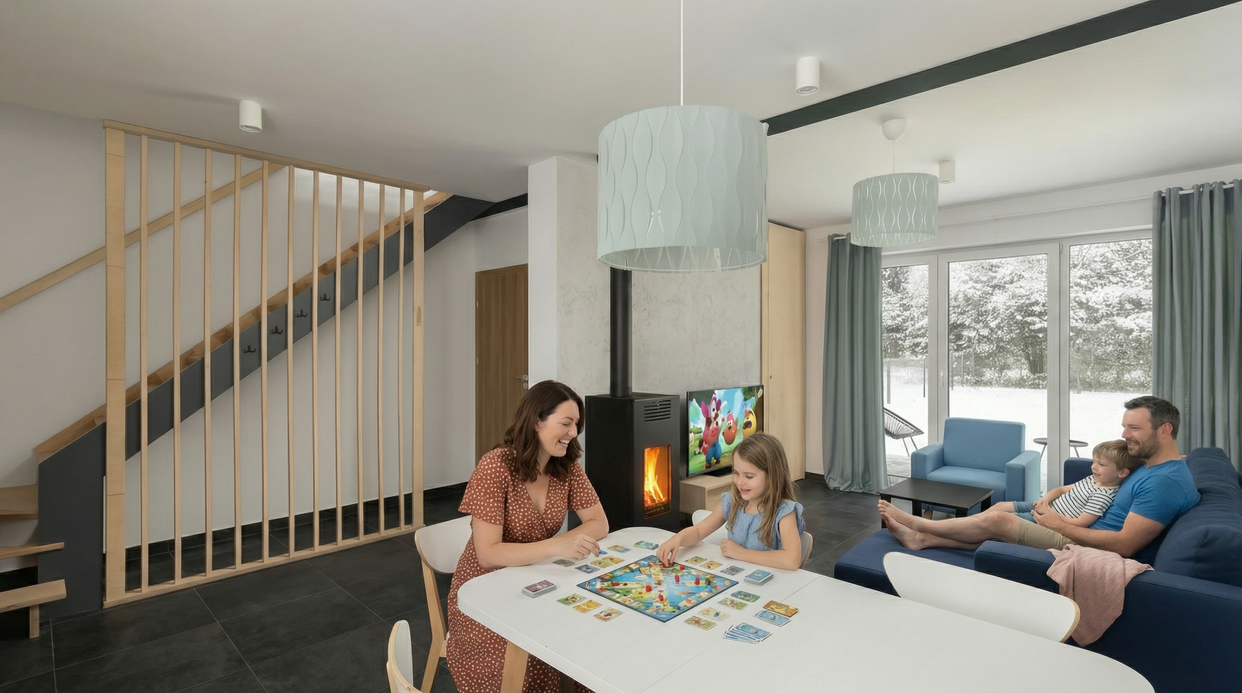 praca zdalna, workation, praca i odpoczynek, praca z psem, wyjazd z psem, domki z ogr&oacute;dkiem, domki z wifi, domki z biurkiem, praca w ogr&oacute;dku, taras, sauna